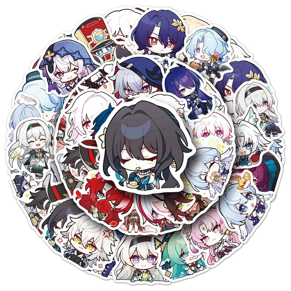 10/30/50PCS Honkai Star Rail Stickers Chibi Cartoon Sticker Cute Meme Decals Fridge Luggage Laptop Phone Guitar Bike Decoration (ONLINE ORDER ONLY)