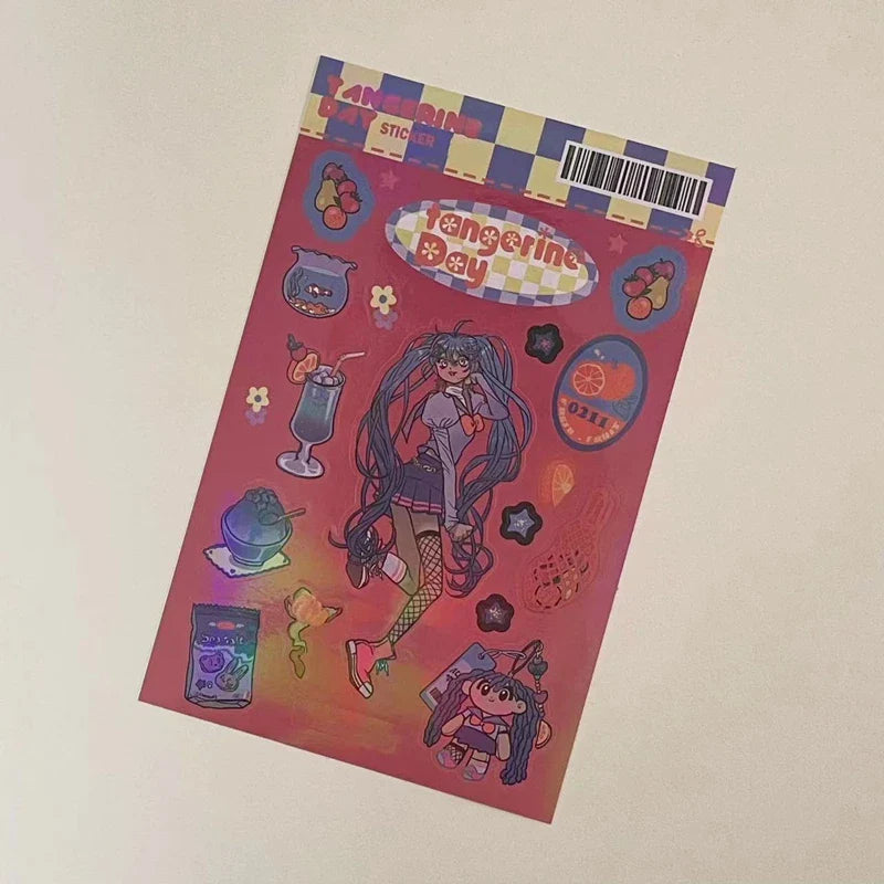 Korean ins Sweet Cool Girl Sticker Diary Scrapbooking DIY Album Decoration Sticker Aesthetic Stationery Art Supplies Personalizd (ONLINE ORDER ONLY)