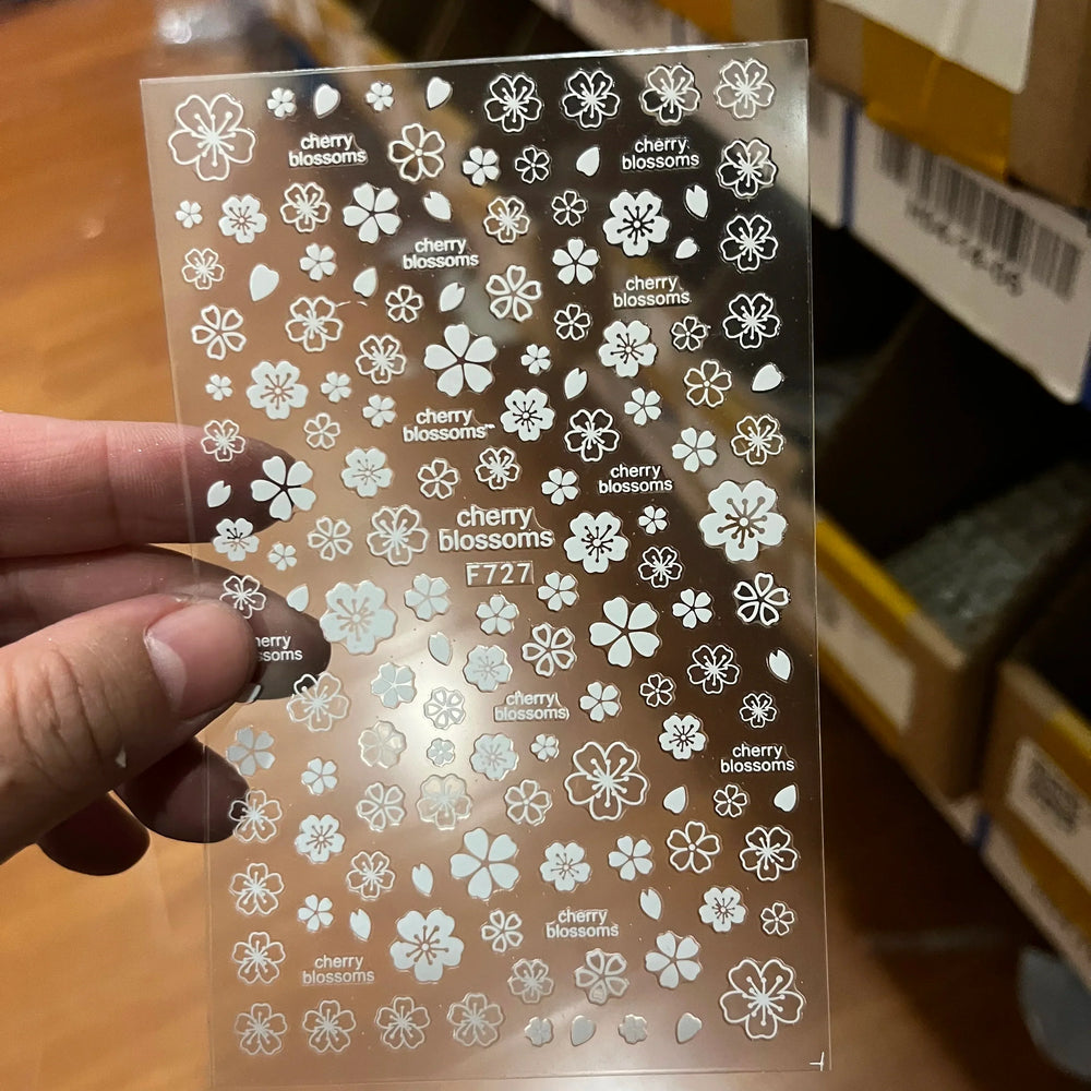 1PC Lace Flower Leaf Nail Sticker Geometric Line Leaf Floral Nail Art Decal Abstract Elegant Black White Pattern Nail Decoration (ONLINE ORDER ONLY)