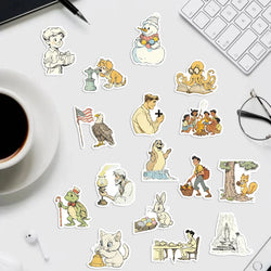 50pcs Fluffy Holiday and Funny Animals Stickers For Water Bottles Laptop Skateboard Computer Vinyl Waterproof Stickers (Online Order Only)