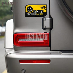 Creative Funny Smile You Are On Camera Decorative Sticker Cartoon PVC Decal Waterproof Car Body Pattern Vinyl (Online Order Only)
