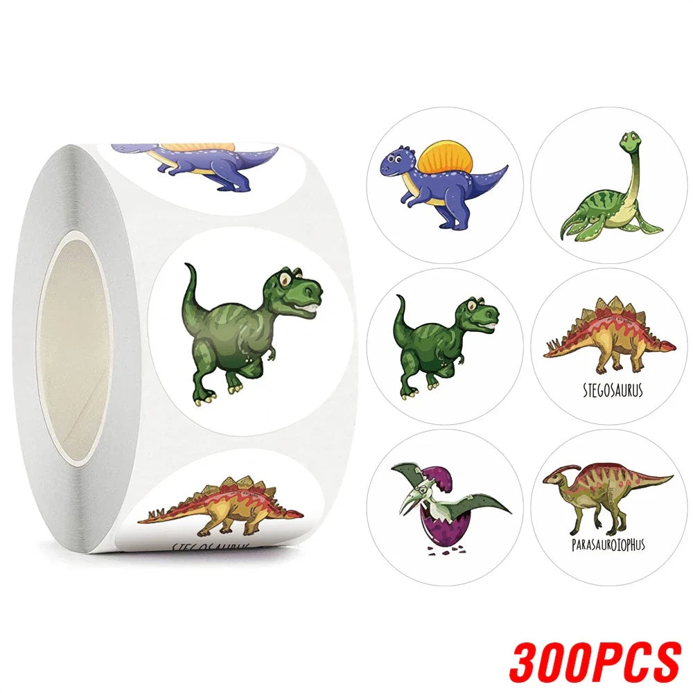 100-500PCS Children's Cartoon Stickers Little Dinosaur Pattern Kids Stationery Supplies School Teacher Supplies Reward Stickers (Online Order Only)