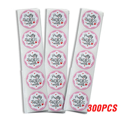 100-500pcs Round Paper Pink Pretty Things Inside Stickers Gold Thank You Stickers For Small Business Packaging Seal Label (ONLINE ORDER ONLY)