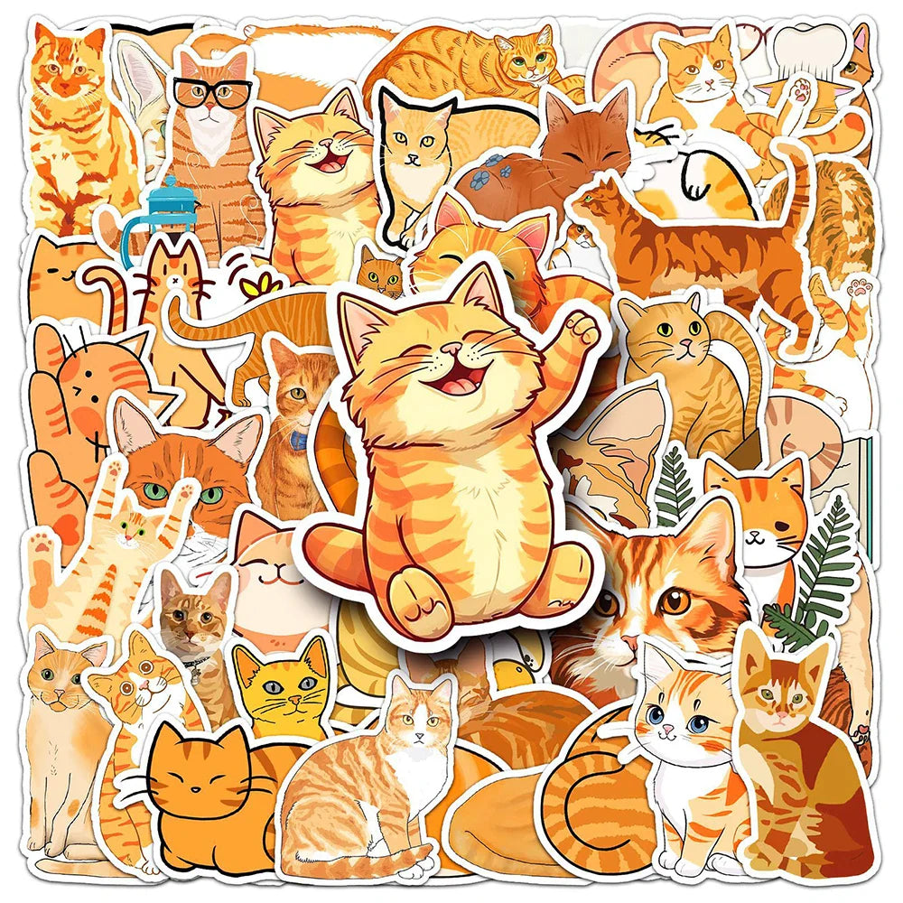 Cute Cat Stickers 10/30/50pcs - Cartoon Decals for Laptop, Phone, Notebook, Fridge, Kids Toy (Online Order Only)