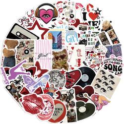 Y2K Girls Stickers Pack: Trendy Cartoon Decals for Skateboard, Laptop, Phone, Bike, Kids Toys (Online Order Only)