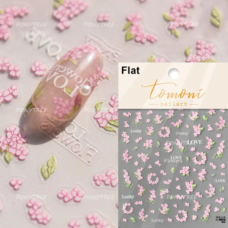 Graceful Peach Blossom Blessing Sachet Pretty Buckle Tassels Pendant Antique Radiant Adhesive Nail Art Stickers Manicure Decals (ONLINE ORDER ONLY)