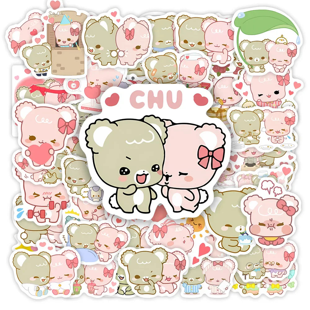 Sugar Cubs Stickers Cute Couple Funny DIY Gift Decal Pack Stickers for Phone Laptop scrapbook sports bottle Luggage Waterproof (ONLINE ORDER ONLY)