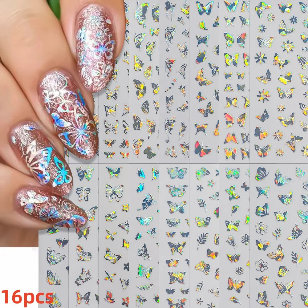 12pcs 3D Golden Glitter Heart Love Nail Stickers Valentine Self Adhesive Cute Cartoon Decal Geometry Slider Manicure Decoration* (ONLINE ORDER ONLY)