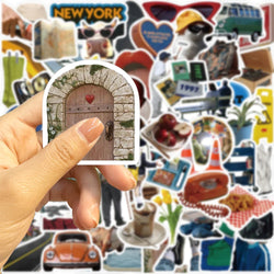 63pcs INS Harajuku Style Graffiti Stickers Decorated For Guitar Notes Luggage DIY Waterproof Laptop Water Cup Bicycle Sticker (ONLINE ORDER ONLY)