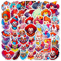10/50Pcs Vintage Clown Stickers For Phone Suitcase Guitar Car Helmet Craft Supplies Scrapbooking Material Cartoon Sticker Pack (ONLINE ORDER ONLY)