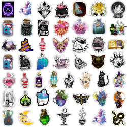 10/30/50pcs Cool Art Gothic Magic Apothecary Witch Crystal Stickers Skateboard Motorcycle Car Laptop Funny Sticker Decal Kid Toy (ONLINE ORDER ONLY)