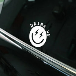 “DRINK UP” Smile face Stickers,High quality sticker for cars trucks motorcycles &laptops! (ONLINE ORDER ONLY)
