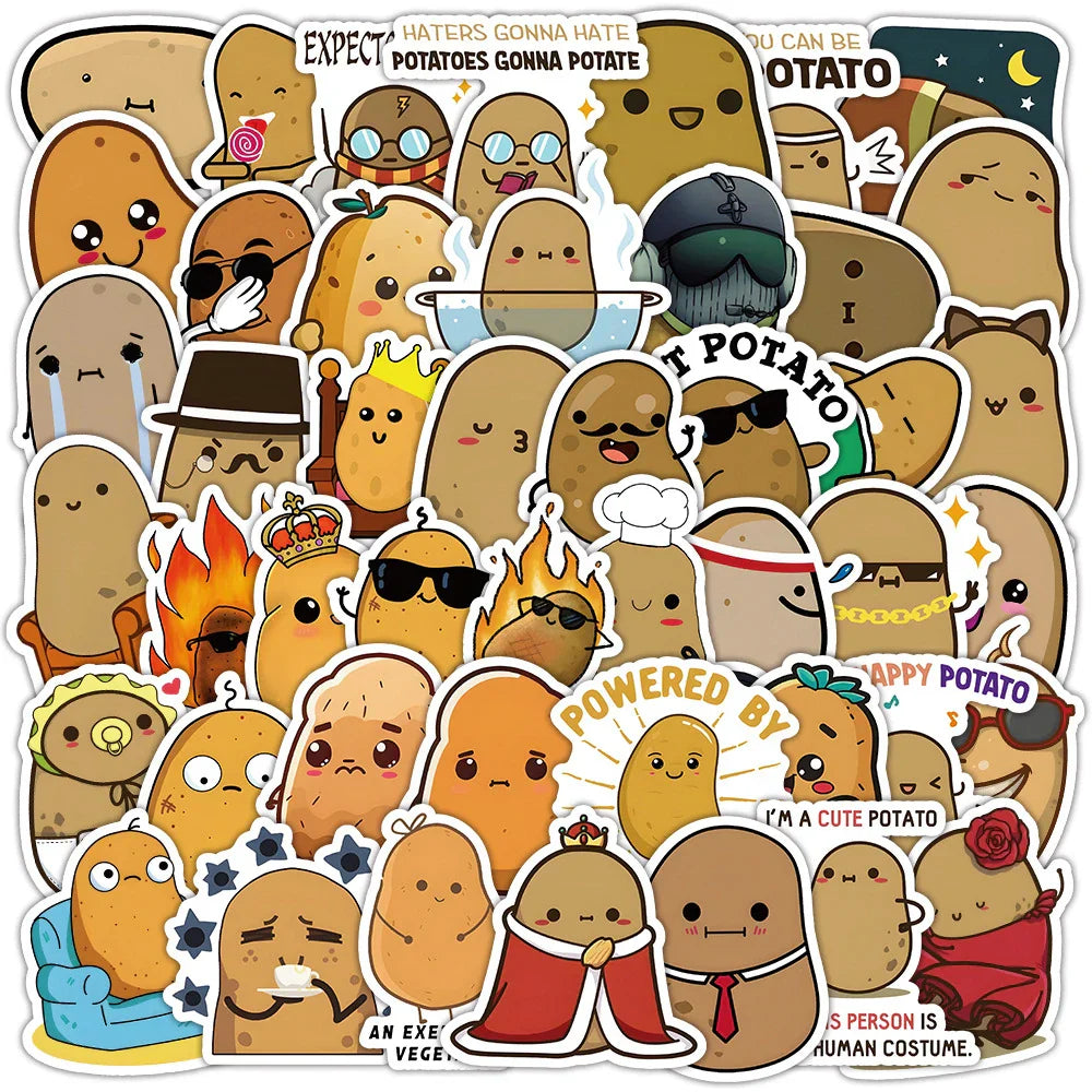Cartoon Food Potato Stickers for Laptop Phone Suitcase Fridge Kids Gift (ONLINE ORDER ONLY)