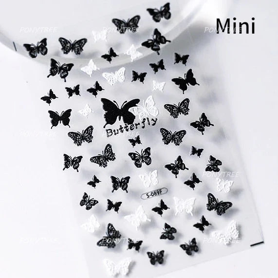 Lace Butterfly Hollow Out Fabric Romantic Flower Pattern Chic Adhesive Nail Art Sticker Rhinestone Manicure Decals Nail Supplies (ONLINE ORDER ONLY)