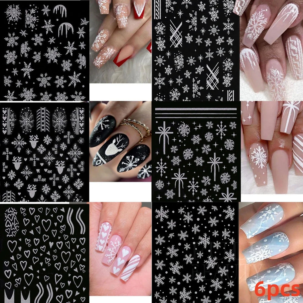 5/8Pcs 3D Hawaiian Flowers Nail Art Stickers Summer Decors with Tropical Leaves Slider Vibrant Pink & White Flowers for Parties* (ONLINE ORDER ONLY)
