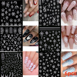 5/8Pcs 3D Hawaiian Flowers Nail Art Stickers Summer Decors with Tropical Leaves Slider Vibrant Pink & White Flowers for Parties* (ONLINE ORDER ONLY)