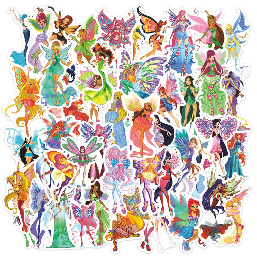 10/50Pcs Cartoon butterfly fairy Graffiti Waterproof Skateboard Travel Suitcase Phone Laptop Luggage Stickers Cute (ONLINE ORDER ONLY)