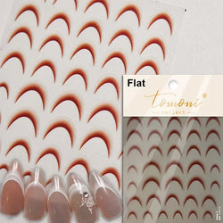 Chic Halo Dyeing Zebra Stripes Tender Black White Line Design Crescent Moon Arc Adhesive Nail Art Sticker Relief Manicure Decals (Online Order Only)