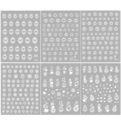 6Pcs 5D Heart Nail Stickers Self-Adhesive Frosted Design DIY Manicure Decors for Women Frosted Nail Decals %Valentine's Day #NK* (ONLINE ORDER ONLY)