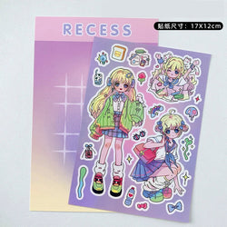 Korean ins Cute Pretty Girls Sticker Diary Scrapbooking DIY Album Decoration Sticker Aesthetic Personalized Kawaii Stationery (Online Order Only)