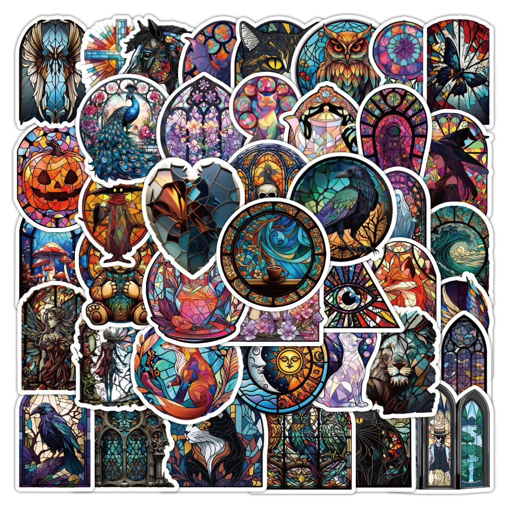 10/30/50PCS Cartoon Art Graffiti Colorful Skull Stickers Toys PVC Waterproof DIY Phone Helmet Skateboard Fridge Bike Decals Gift (ONLINE ORDER ONLY)