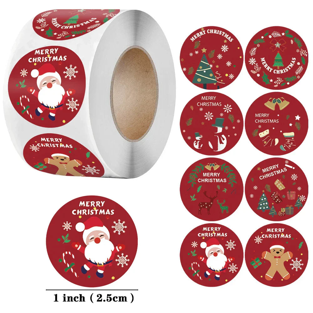 100-500 Pcs Christmas Gift Sealing Stickers 8 Designs Kawaii Thank You Labels (Online Order Only)