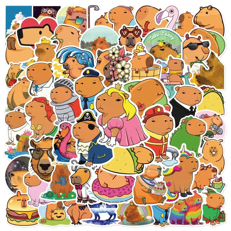 Guinea Pig Cartoon Stickers for Scrapbook, Water Bottle, Phone, Laptop, Guitar (10/25/50pcs) (ONLINE ORDER ONLY)
