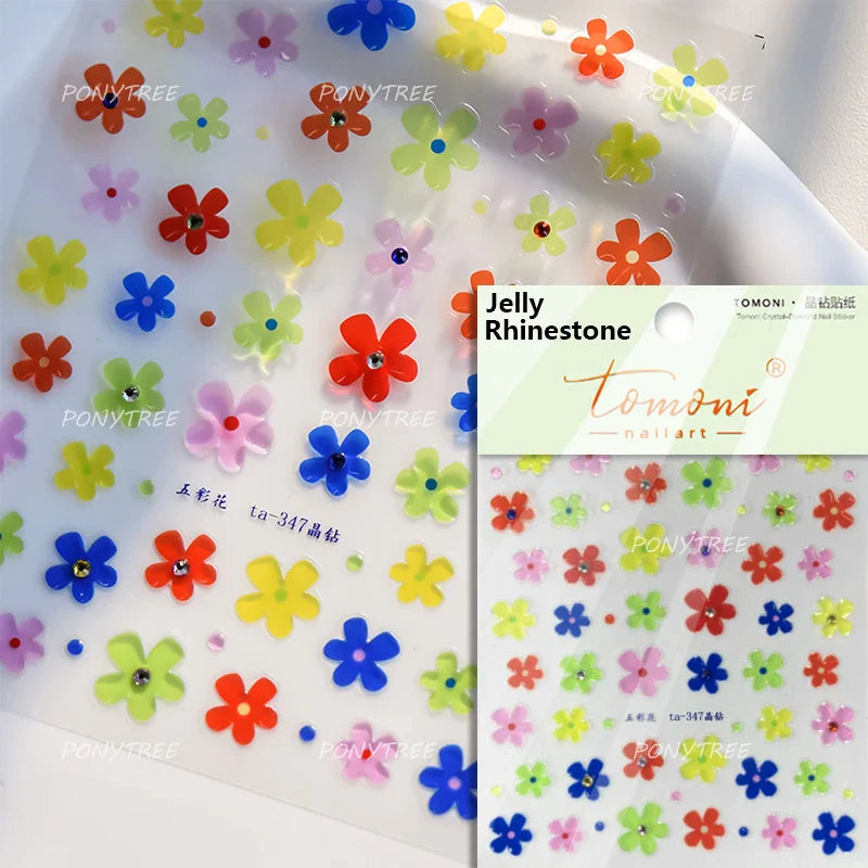 Embossed Flower Pink Butterfly Lucky Peach Blossom Chic Spring Petal 5D Soft Relief Adhesive Nail Art Stickers Manicure Decals (Online Order Only)