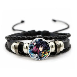 Demon Slayer Bracelet: Tanjiro & Nezuko Leather Charm (ONLINE ORDER ONLY)