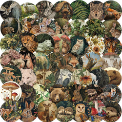 50PCS Retro Cartoon Zoo Wild Animals Stickers for Toy DIY Phone Luggage Skateboard Laptop Kawaii Decals Graffiti Sticker (ONLINE ORDER ONLY)