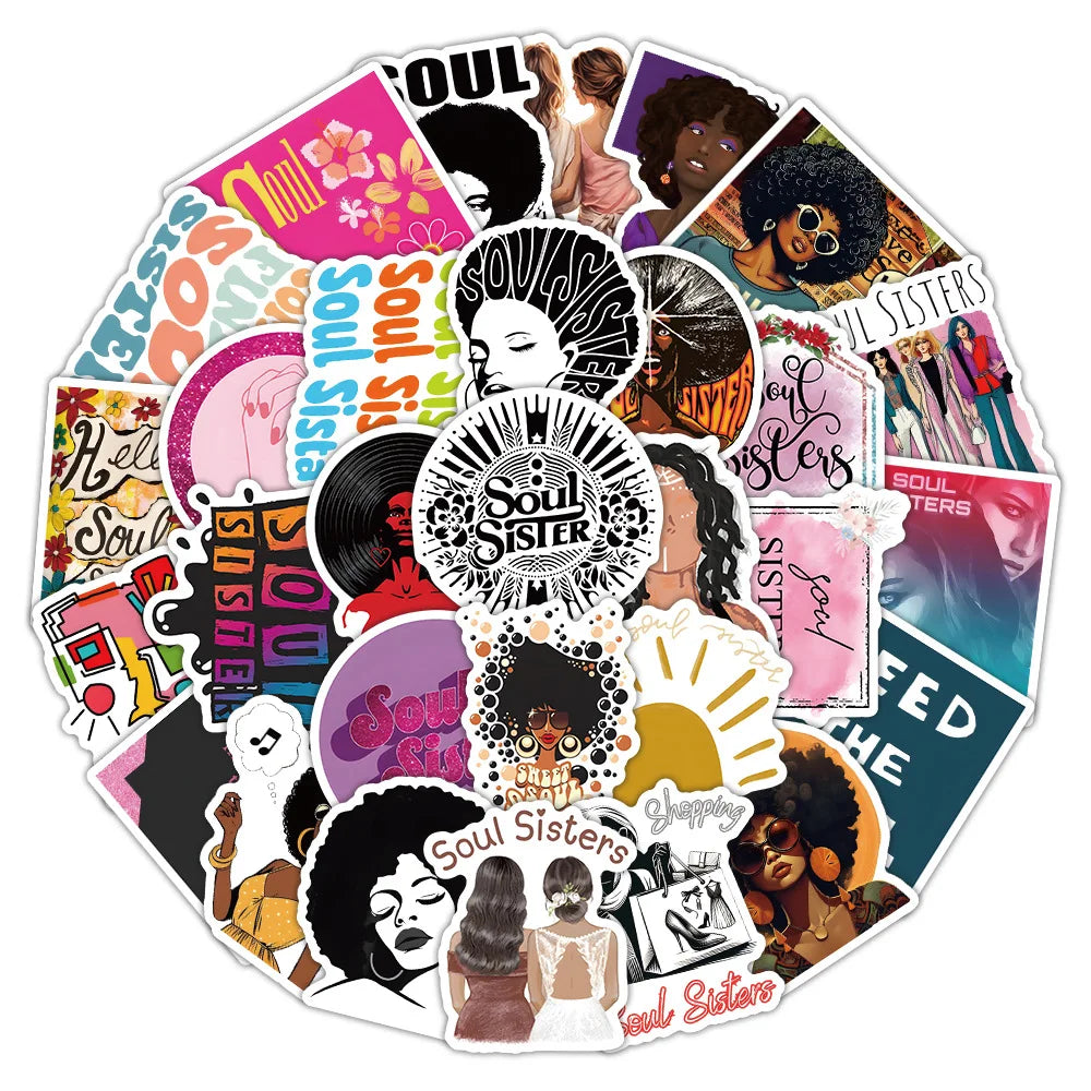 Soul Sister Cartoon Friendship Stickers PVC Waterproof Skateboard Notebook Graffiti Toy (ONLINE ORDER ONLY)