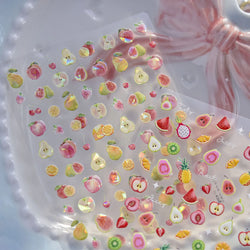 Fruit Paradise Guava Strawberry Pear Peach Orange Watermelon Pitaya Cherry Kiwifruit Pineapple Nail Art Stickers Manicure Decals (ONLINE ORDER ONLY)