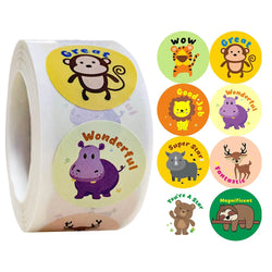 500PCS Reward Stickers for Kids Children Kindergarten School Encouragement Students Games Toy Animals Stationery Labels (ONLINE ORDER ONLY)