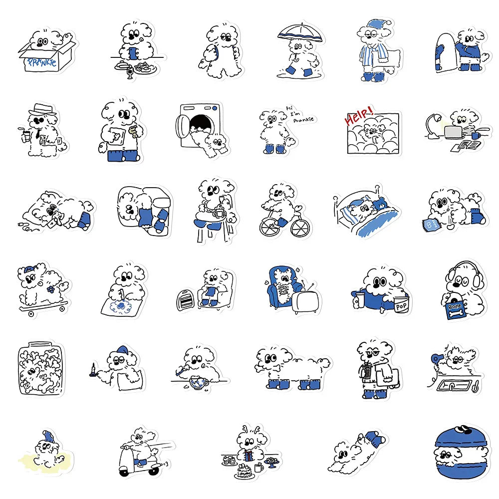 10/30/65PCS Kawaii Naughty Puppy Dog Stickers Graffiti DIY Luggage Phone Fridge Laptop Wall Decals PVC Waterproof Classic Toys (ONLINE ORDER ONLY)
