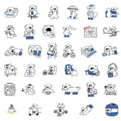 10/30/65PCS Kawaii Naughty Puppy Dog Stickers Graffiti DIY Luggage Phone Fridge Laptop Wall Decals PVC Waterproof Classic Toys (ONLINE ORDER ONLY)
