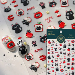 Toast Butter Brioche Bread Dim Sum Cookie Cherry Pudding Food Fork Doughnut Relief Adhesive Nail Art Stickers Manicure Decals (ONLINE ORDER ONLY)