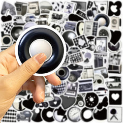 10/30/50/100PCS Ins Style Cute Stickers Black White Simple Decals Decoration DIY Phone Notebook Fridge Suitcase Laptop Kids Toys (ONLINE ORDER ONLY)