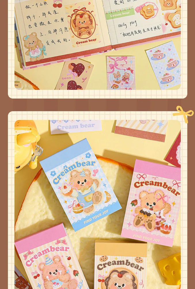 50piece/book Retro Cute Cream Bear Sticker for Phone Camera Journal Postcard DIY Kawaii Decoration Sticker Gift (ONLINE ORDER ONLY)