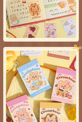 50piece/book Retro Cute Cream Bear Sticker for Phone Camera Journal Postcard DIY Kawaii Decoration Sticker Gift (ONLINE ORDER ONLY)