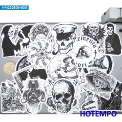 20/30/50Pieces Skeleton Style Decals Funny Demon Ghost Retro Skull Stickers for Motorcycle Car Bike Luggage Phone Laptop Sticker (Online Order Only)