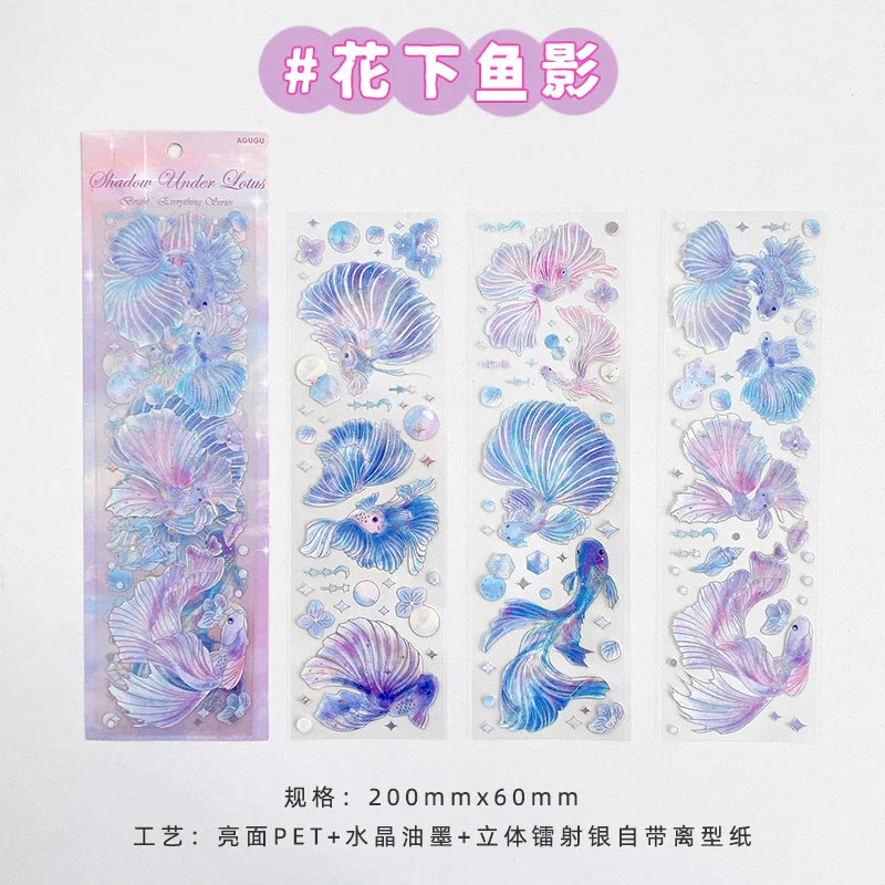 3Pcs Jellyfish Rose Butterfly Laser Sticker DIY Scrapbooking Happy Planning Photo Album Deco Stickers Art Kawaii Stationery (ONLINE ORDER ONLY)