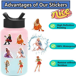60pcs Retro Girl Sticker Collection Vintage Beauty Stickers Waterproof Vinyl Decals for Laptop Water Bottle Car Motorcycle﻿ (ONLINE ORDER ONLY)