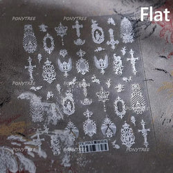 Retro Red Butterfly Snake Rose Flower Evil Eyes Gothic Architecture Cross Dark Self Adhesive Nail Art Stickers Manicure Decals (ONLINE ORDER ONLY)