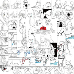 62PCS Emotional breakdown Mental state meme sticker funny sticker Scrapbook DIY Child Phone Stationery Supply for Kid (Online Order Only)