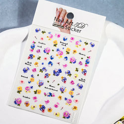 1 Sheet 5D Embossed Nail Art Stickers Graffiti Heart Flower Design Nail Art Decals Self-Adhesive DIY Manicure Nail Art Supplies* (ONLINE ORDER ONLY)