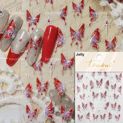 Lace Butterfly Hollow Out Fabric Romantic Flower Pattern Chic Adhesive Nail Art Sticker Rhinestone Manicure Decals Nail Supplies (ONLINE ORDER ONLY)