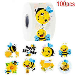 100-500pcs Cartoon Bee Stickers Cute Decals DIY Skateboard Phone Bike Fridge Reward Sealing Label Stationery Sticker (Online Order Only)
