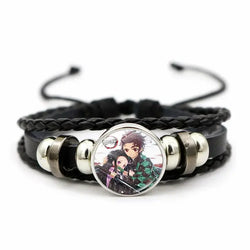 Demon Slayer Bracelet: Tanjiro & Nezuko Leather Charm (ONLINE ORDER ONLY)