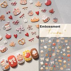 Bowknot Bear Cake Chocolates Food Star Cherry Apple Cook Love Heart Adhesive Nail Art Sticker Rhinestone Reliefs Manicure Decal (ONLINE ORDER ONLY)