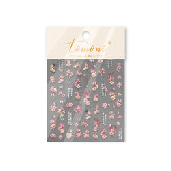 Pink Peach Blossom Flower White Pear Romantic Archaistic Swallow Window Adhesive Nail Art Stickers Rhinestone Manicure Decals (ONLINE ORDER ONLY)